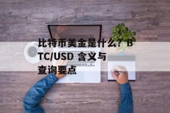 比特币美金是什么？BTC/USD 含义与查询要点